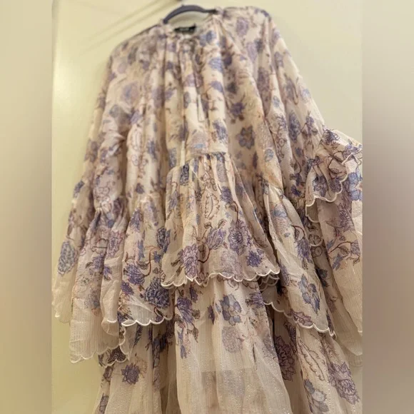 Floral Maxi Dress in Purple and Cream - Picture 14 of 15